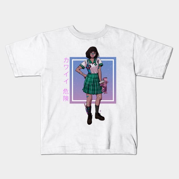 Kawai kiken 1 Kids T-Shirt by rafafloresart